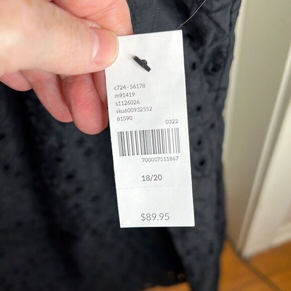 Lane Bryant Short-Sleeve Convertible Dress Black Eyelet Plus Size 18/20 NWT - Picture 4 of 8